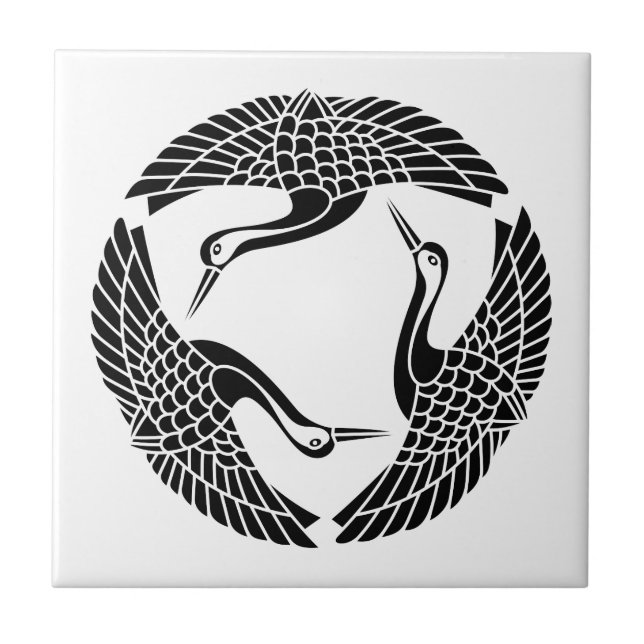 Azulejo De Cerâmica Círculo de três gruas (Frente)