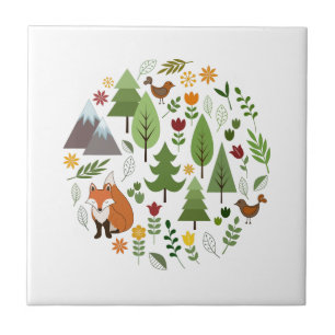 Azulejo De Cerâmica Círculo escandinavo das ilustrações do estilo