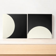 Círculo Geométrico Moderno a Preto e Branco