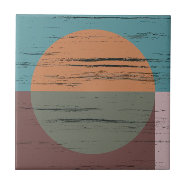 Azulejo De Cerâmica Círculo Laranja E Verde (Frente)