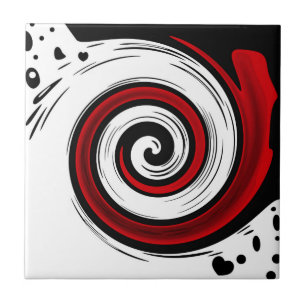 Azulejo De Cerâmica Círculo líquido em espiral moderno, cor branca n