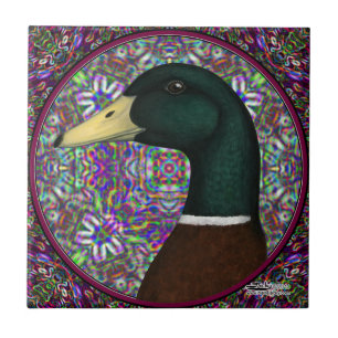 Azulejo De Cerâmica Círculo Mosaico de Mallard Drake
