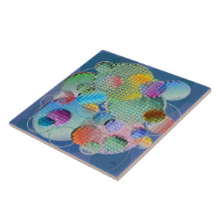 Azulejo De Cerâmica Círculos abstrato multicolores