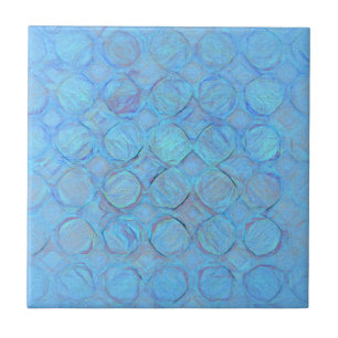 Azulejo De Cerâmica Círculos Azuis Legal Modernos Abstrato Geométricos