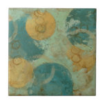 Azulejo De Cerâmica Círculos Azul e Amarelo<br><div class="desc">Círculos azuis e amarelos povoam este trabalho incrível de Megan Meagher. Um verde limão-chave serve como fundo para os círculos coloridos. Obtenha uma cópia deste impressão de excelente hoje!</div>
