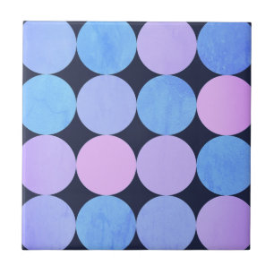 Azulejo De Cerâmica Círculos Azul Roxo e Rosa