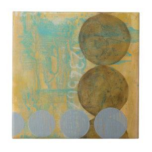 Azulejo De Cerâmica Círculos castanho escuro e Cinza com números