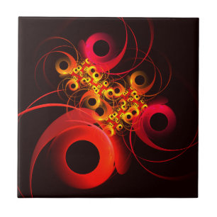 Azulejo De Cerâmica Círculos Coloridos Padrão Moderno de Arte Abstrato