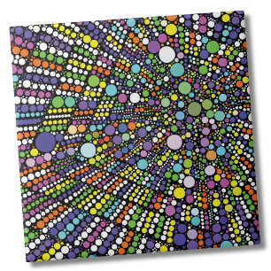 Azulejo De Cerâmica Círculos Coloridos Pontos Geométricos