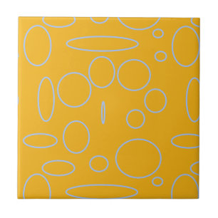 Azulejo De Cerâmica Círculos Loops em Laranja