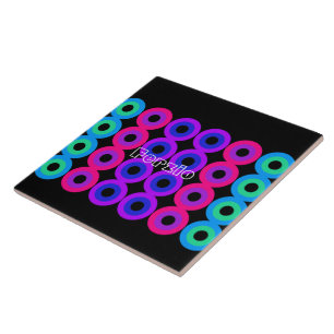 Azulejo De Cerâmica Círculos neon