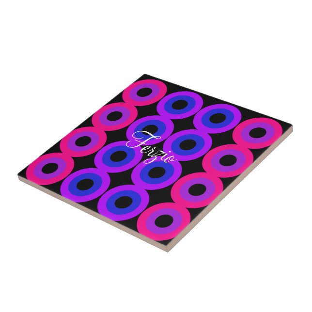 Azulejo De Cerâmica Círculos neon (Lateral)