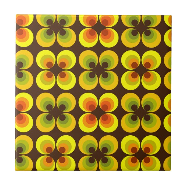 Azulejo De Cerâmica Círculos psicadélicos (Frente)