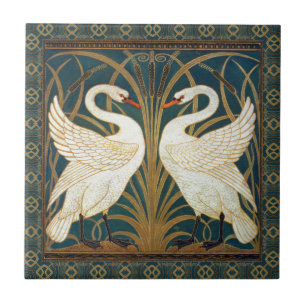 Azulejo De Cerâmica Cisne do guindaste de Walter, precipitação e art