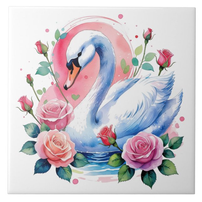 Azulejo De Cerâmica Cisnes (Frente)