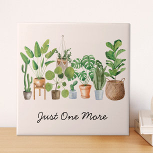 Azulejo De Cerâmica Citação de jardinagem aquarela de planta de casa 