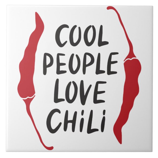 Azulejo De Cerâmica Citação de Peppers Red Chili (Frente)