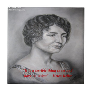 Azulejo De Cerâmica Citação de Sabedoria de Visão de Helen Keller