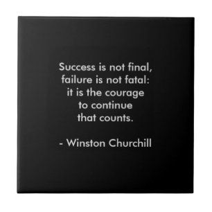 Azulejo De Cerâmica Citação de Winston Churchill; Sucesso