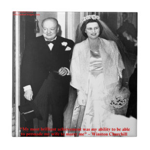 Azulejo De Cerâmica Citação famosa de casamento de Churchill