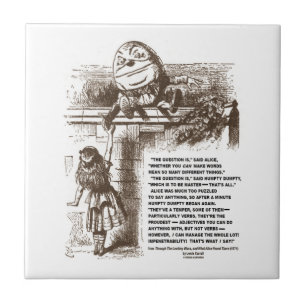 Azulejo De Cerâmica Citações da conversação de Alice Humpty Dumpty