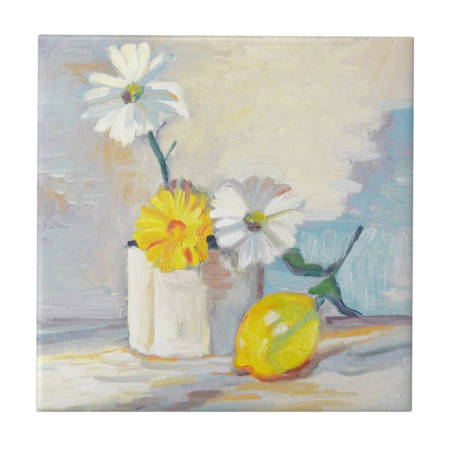 Azulejo De Cerâmica Citrino e linho (Frente)