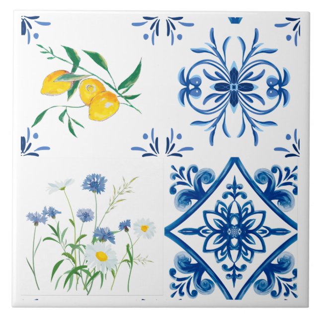 Azulejo De Cerâmica Citrus,limões,mediterrâneo     (Frente)