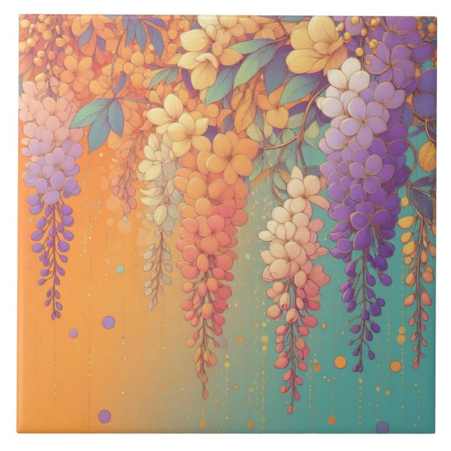 Azulejo De Cerâmica Citrus Sunset Wisteria (Frente)