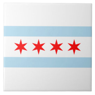Azulejo De Cerâmica City Flag de Chicago (Illinois)