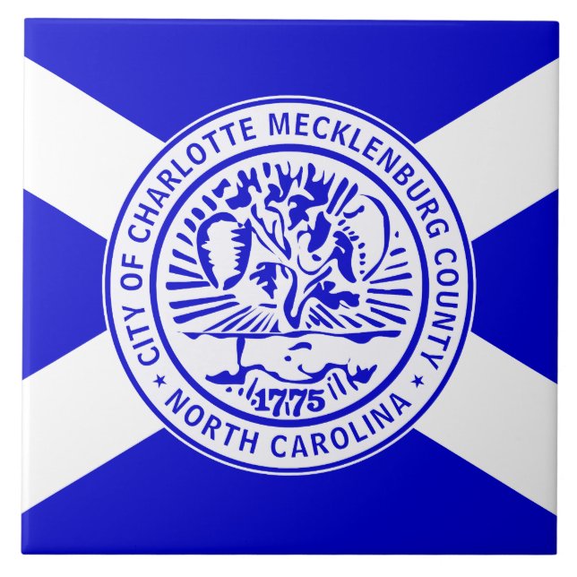 Azulejo De Cerâmica City Flag of Charlotte (Carolina do Norte) (Frente)