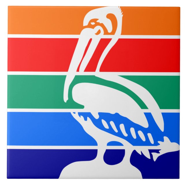 Azulejo De Cerâmica City Flag of Ruas. Petersburg (Flórida) (Frente)