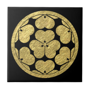 Azulejo De Cerâmica Clã japonês do samurai de Chosokabe segunda-feir