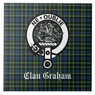 Azulejo De Cerâmica Clan Graham Montrose Tartan & Crest