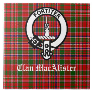 Azulejo De Cerâmica Clan MacAlister Crest Crachá e Tartan