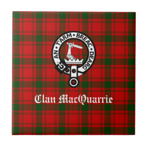 Azulejo De Cerâmica Clan MacQuarrie Tartan e Crest
