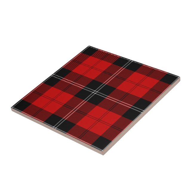 Azulejo De Cerâmica Clan Ramsay Tartan (Lateral)