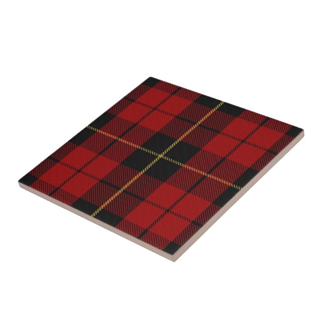 Azulejo De Cerâmica Clan Wallace Expressões Escocesas Red Black Tartan (Lateral)