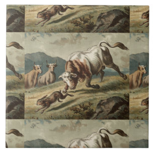 Azulejo De Cerâmica Clássica Balada da Lebre Perdida