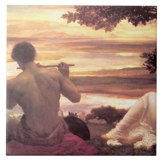 Azulejo De Cerâmica Classical Idyll (por Frederic Leighton) (Frente)
