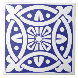 Azulejo De Cerâmica Clássico Antigo: Azul e Branco Tradicional