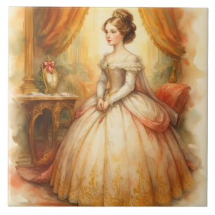 Azulejo De Cerâmica Clássico, Estilo Vitoriano, bela princesa