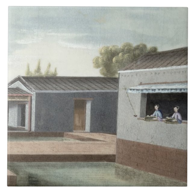 Azulejo De Cerâmica Classificando o chá (w/c no papel) 2 (Frente)