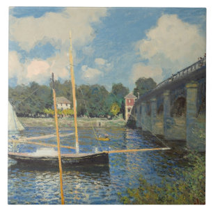 Azulejo De Cerâmica Claude Monet a ponte em Argenteuil