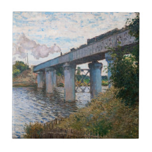 Azulejo De Cerâmica Claude Monet - A Ponte Ferroviária em Argenteuil