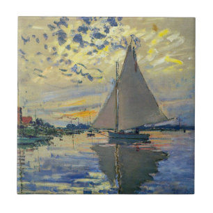 Azulejo De Cerâmica Claude Monet - Barco à vela em Le Petit-Gennevilli