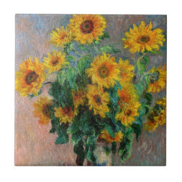 Azulejo De Cerâmica Claude Monet - Buquê de Sunflower