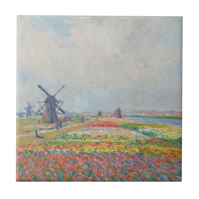 Azulejo De Cerâmica Claude Monet - Campos Tulip perto de Haia (Frente)