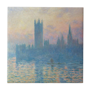Azulejo De Cerâmica Claude Monet Casas do Parlamento Pôr do Sol