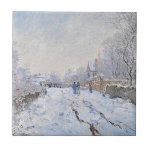 Azulejo De Cerâmica Claude Monet - Cena de neve em Argenteuil