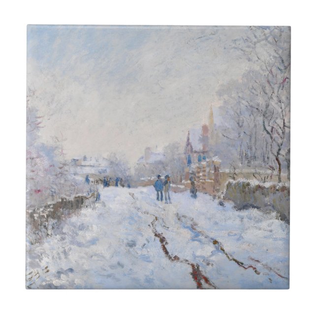 Azulejo De Cerâmica Claude Monet - Cena de Neve na Argentina (Frente)